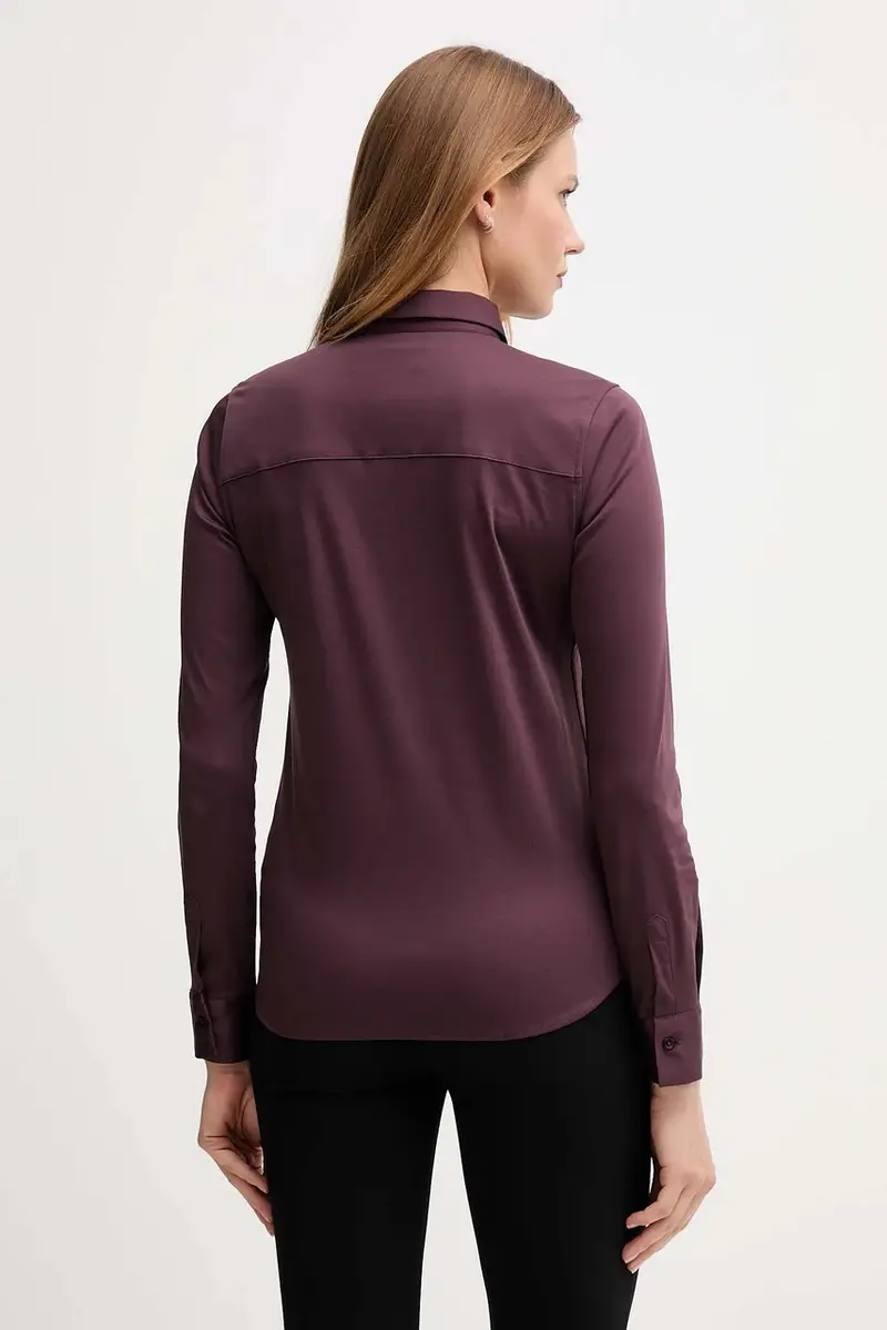 camicia in cotone donna colore nero Violetto miniatura 3