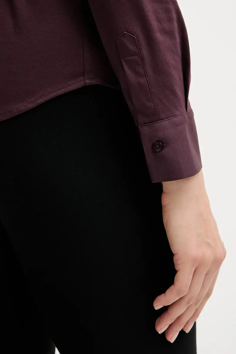 camicia in cotone donna colore nero Violetto miniatura 5