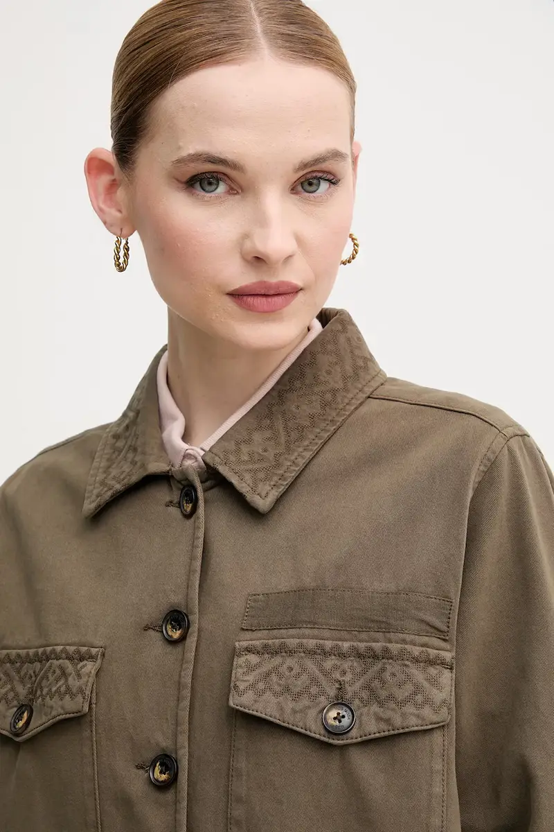 camicia in cotone donna colore verde 170220 miniatura 4