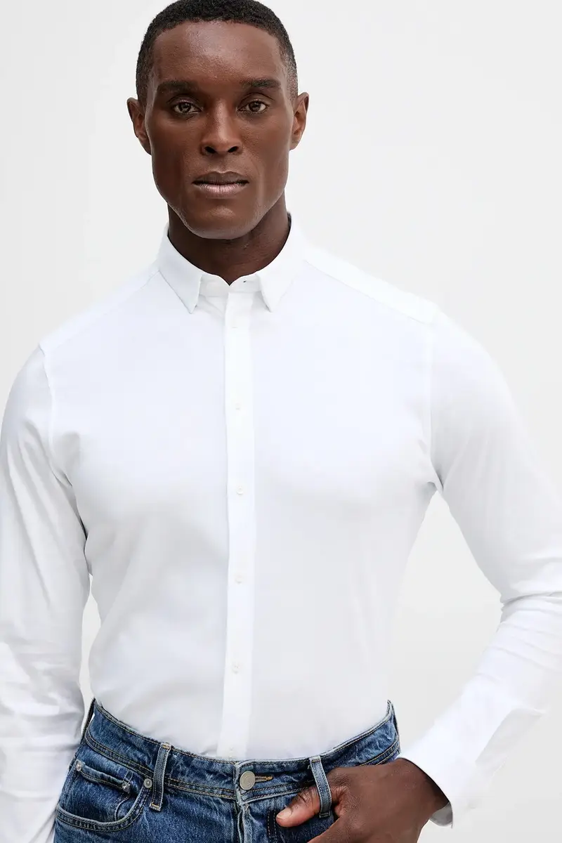 camicia in cotone MARCO uomo colore bianco 500940 miniatura 4