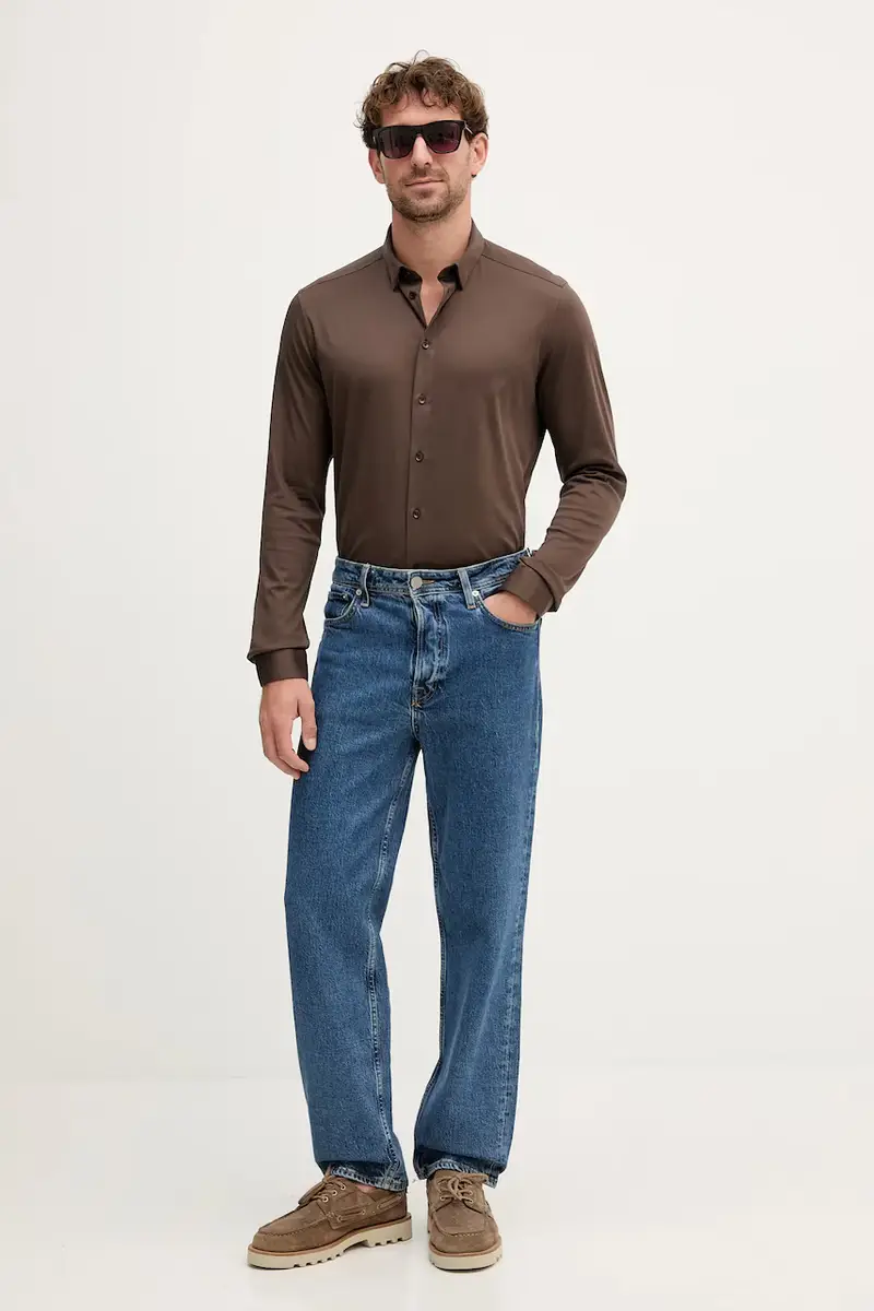 camicia in cotone MARCO uomo colore marrone 500940 miniatura 2