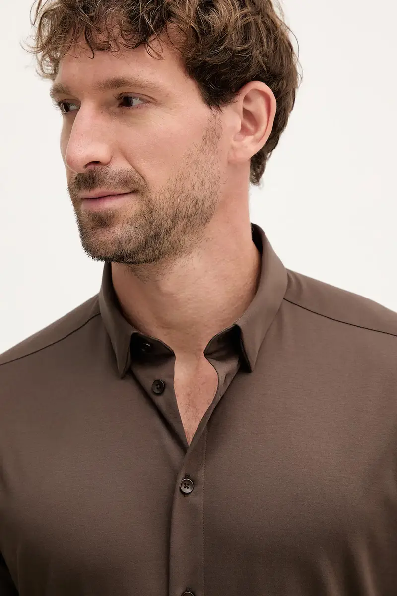 camicia in cotone MARCO uomo colore marrone 500940 miniatura 4