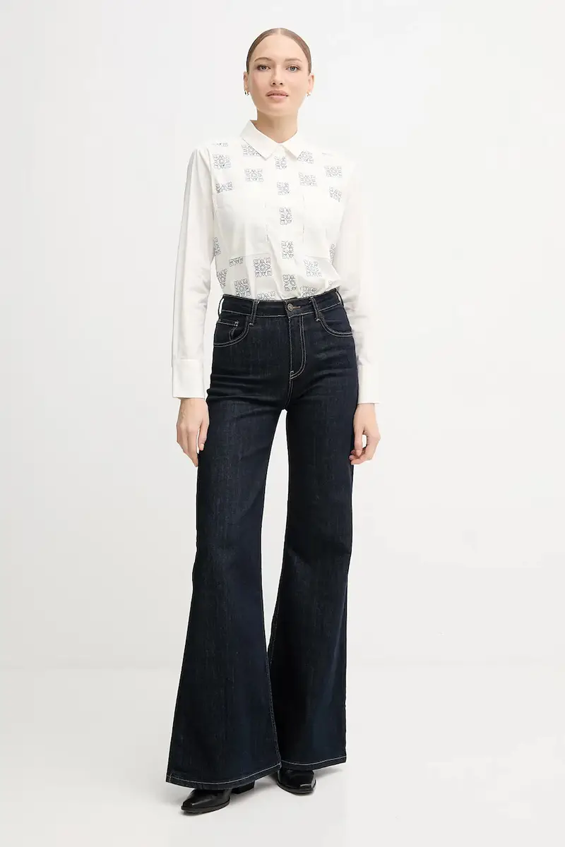 camicia in cotone WEINA donna colore beige 173000 miniatura 2