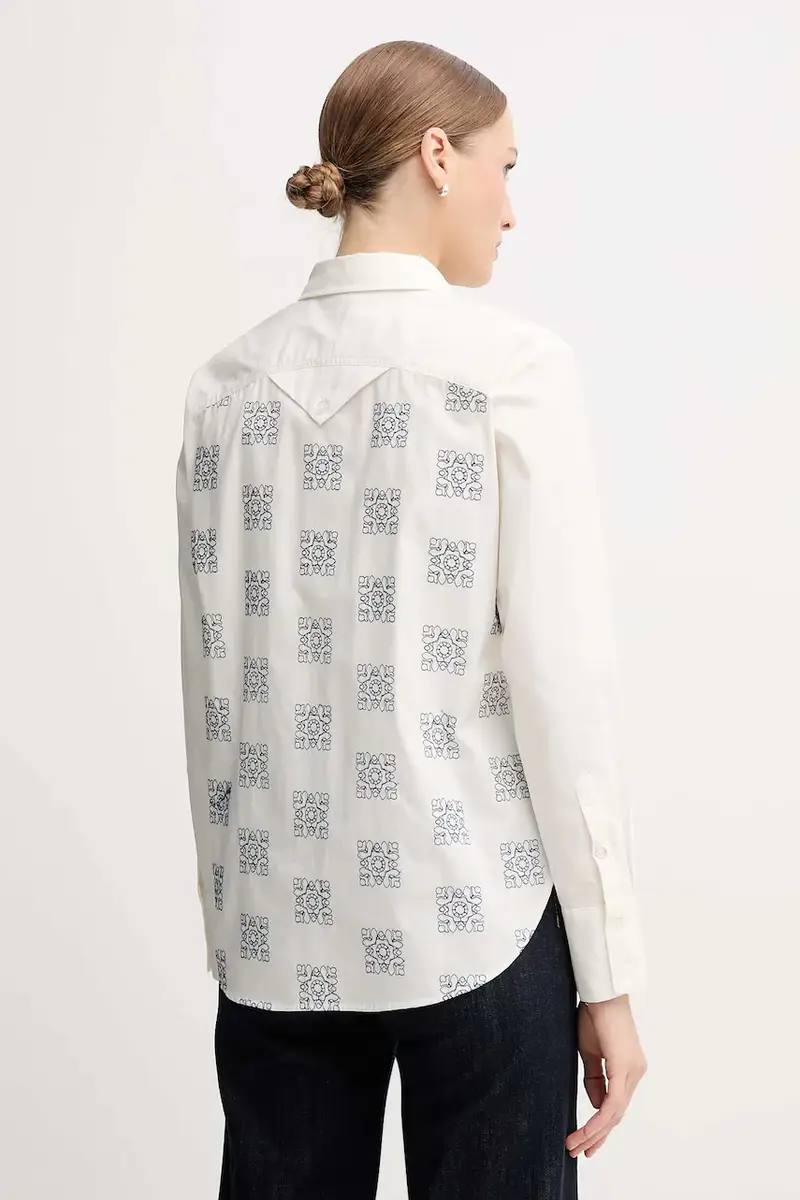 camicia in cotone WEINA donna colore beige 173000 miniatura 3