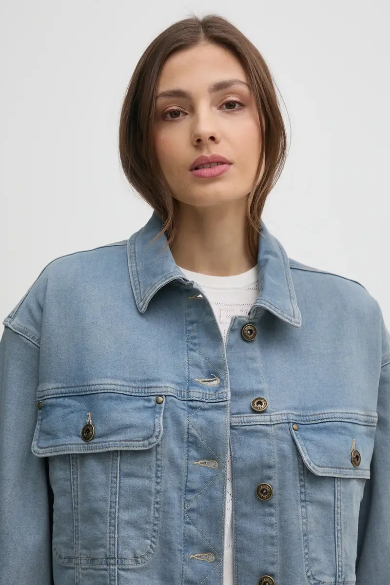 giacca di jeans colore blu 168990 miniatura 4