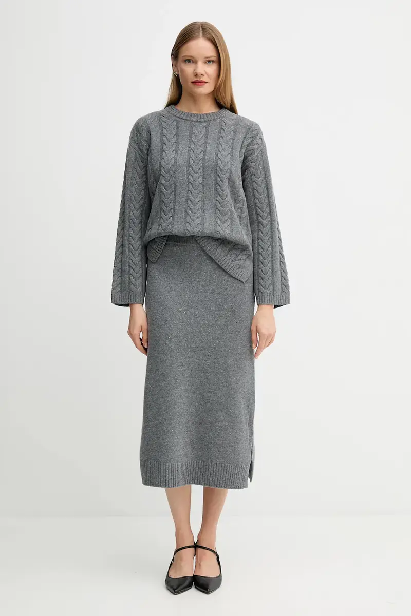 gonna in lana BRYNDIS colore grigio 173230 miniatura 2