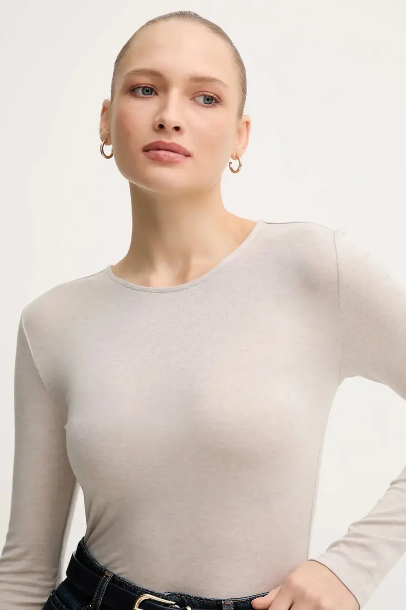 longsleeve con aggiunta di cotone PETRI colore beige 172880 miniatura 4