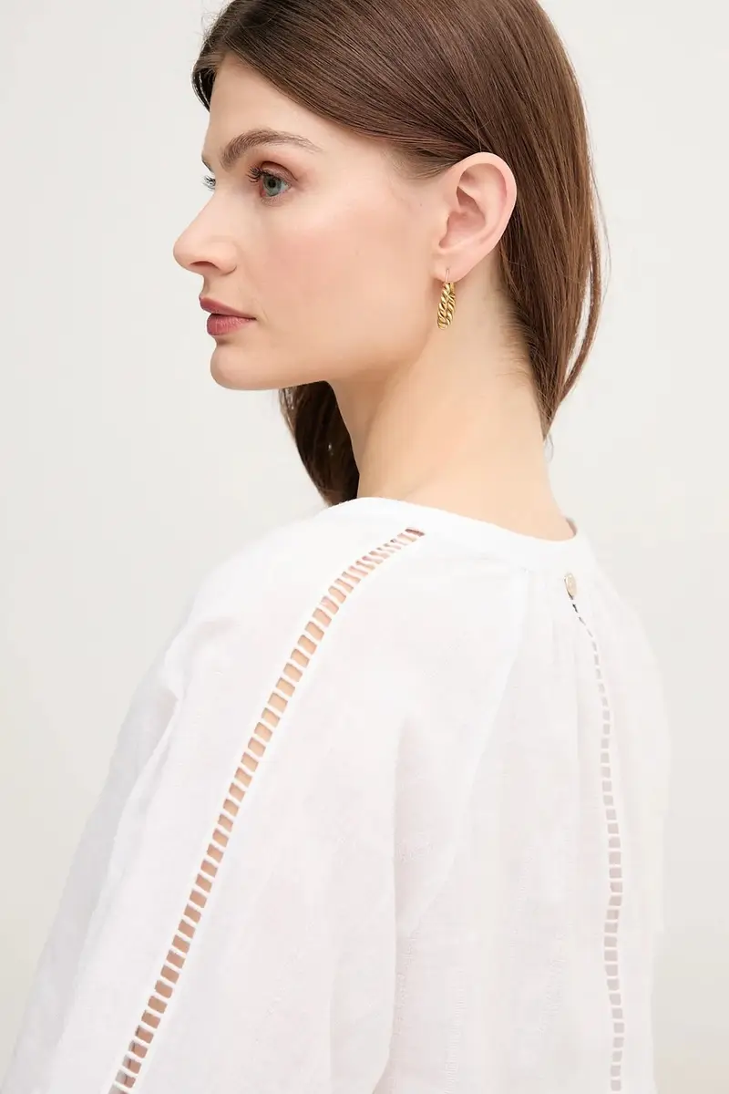 maglietta di lino donna colore bianco 168250 miniatura 4