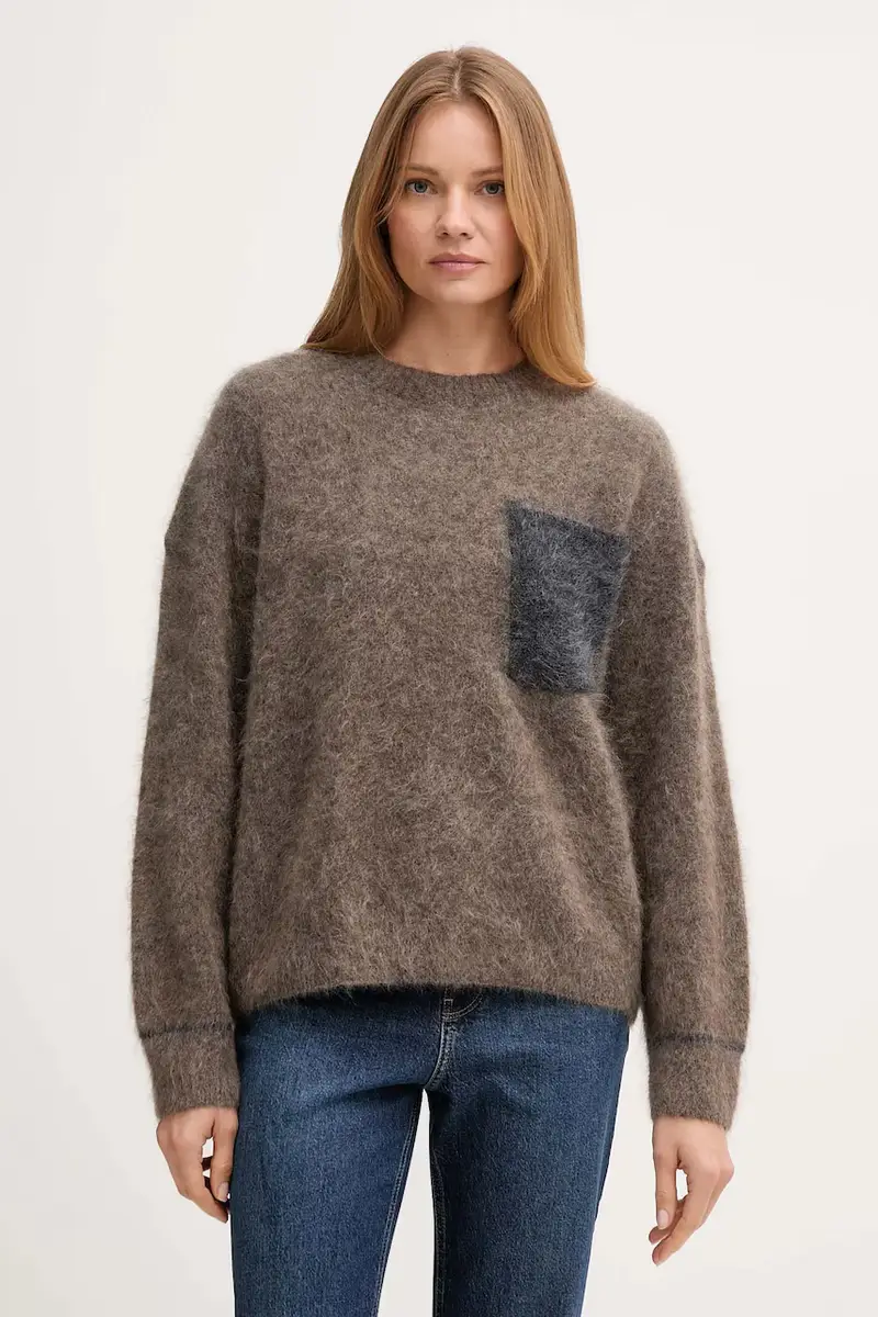 maglione con lana ALILA colore marrone 173800