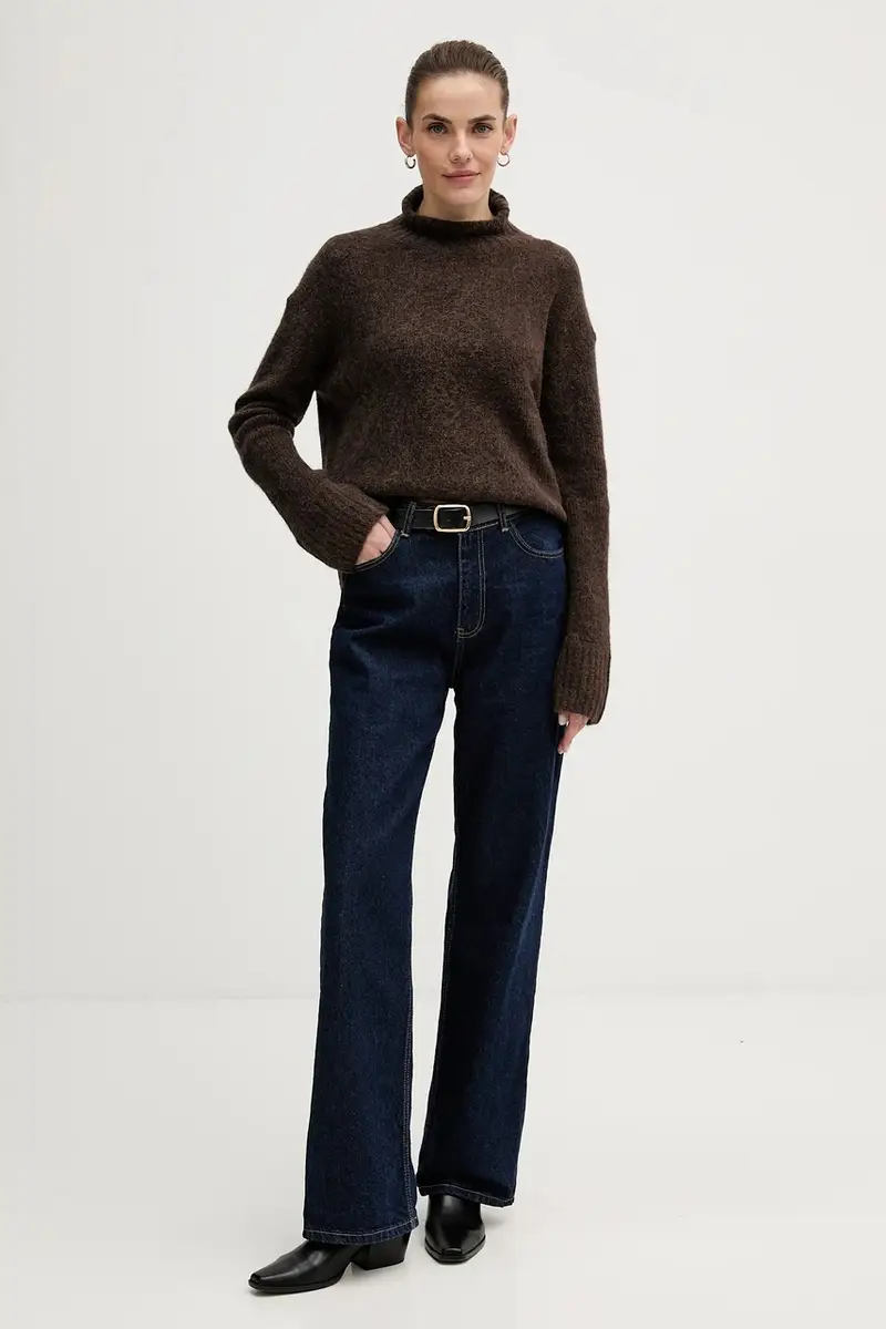 maglione con lana Erim Marrone miniatura 4