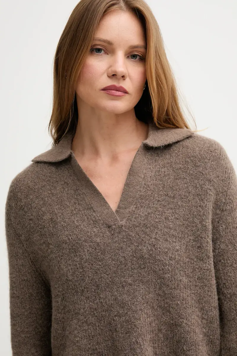 maglione con lana THORA colore marrone 173070 miniatura 4