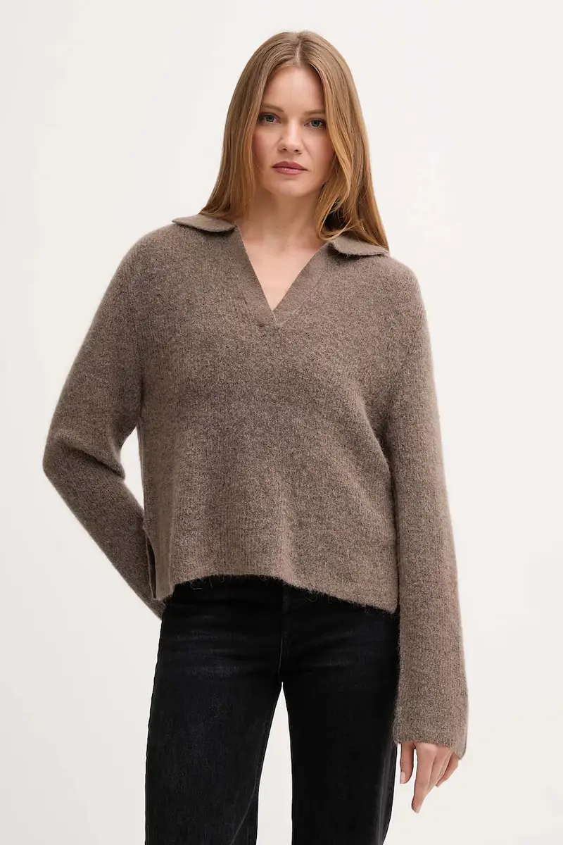 maglione con lana THORA colore marrone 173070