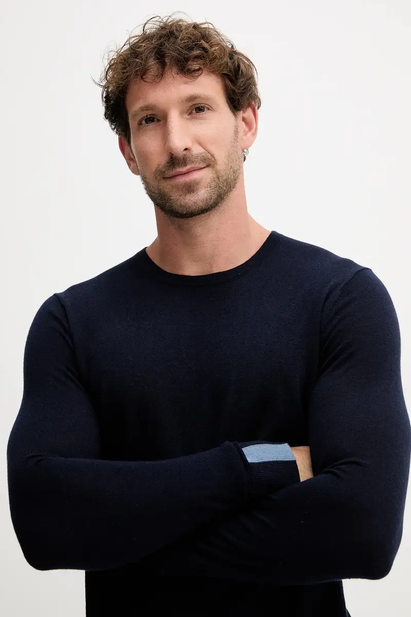 maglione in lana ADAM colore blu navy 503341 miniatura 4