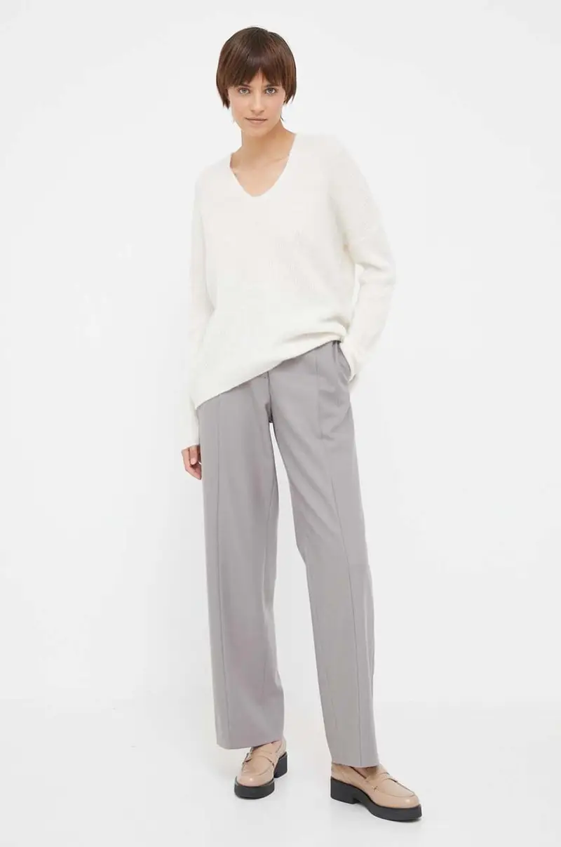 maglione in lana donna Beige miniatura 2