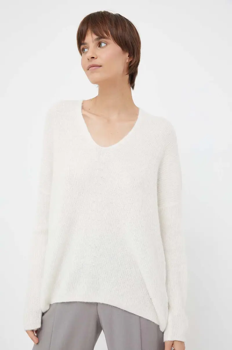 maglione in lana donna Beige miniatura 4