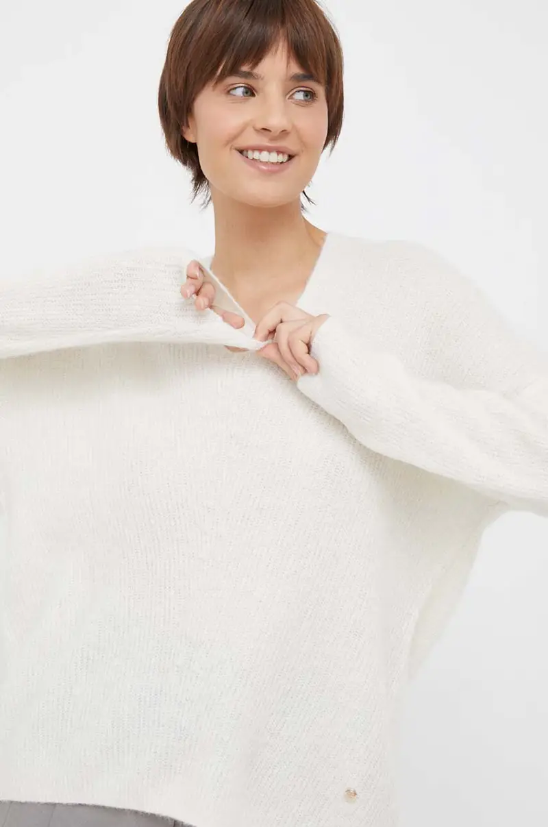 maglione in lana donna Beige