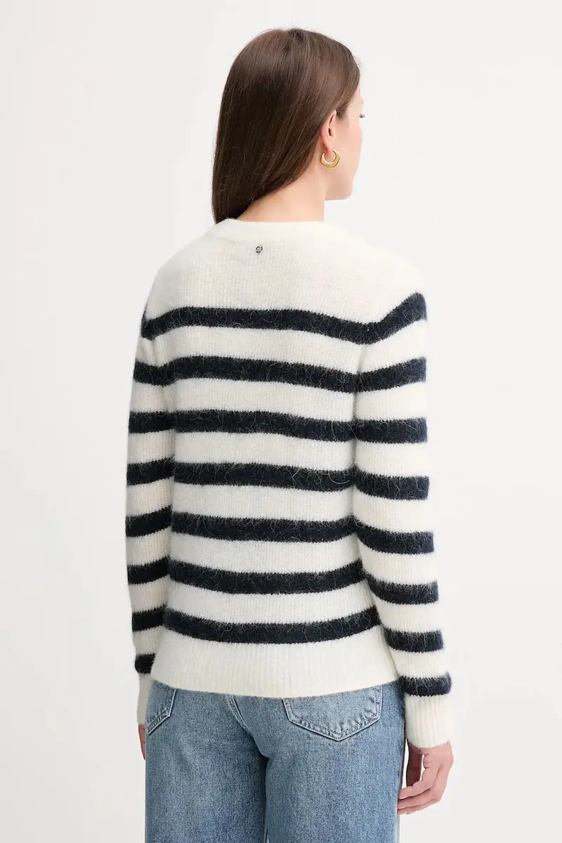 maglione in lana donna colore grigio 165660 Beige miniatura 3