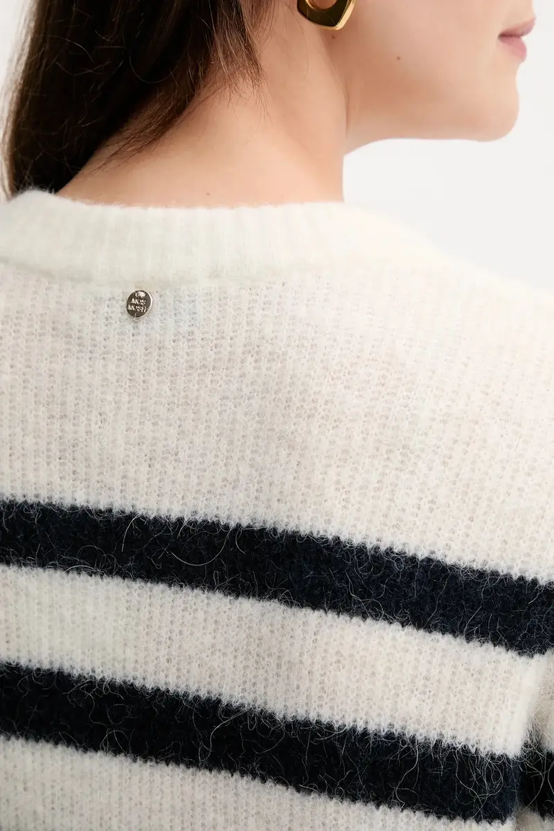 maglione in lana donna colore grigio 165660 Beige miniatura 5