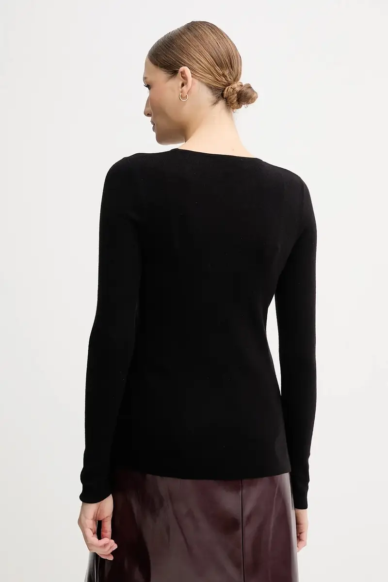 maglione in lana donna colore marrone 168080 Nero miniatura 3