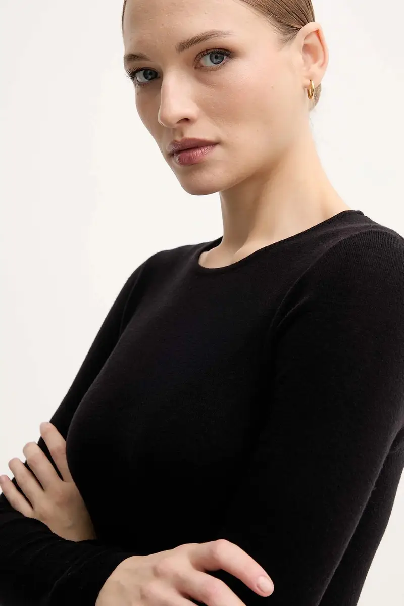 maglione in lana donna colore marrone 168080 Nero miniatura 4