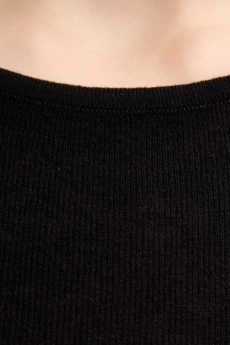 maglione in lana donna colore marrone 168080 Nero miniatura 5