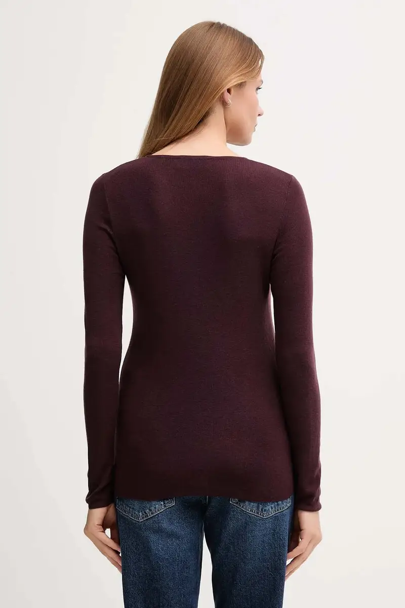 maglione in lana donna colore marrone 168080 Violetto miniatura 3