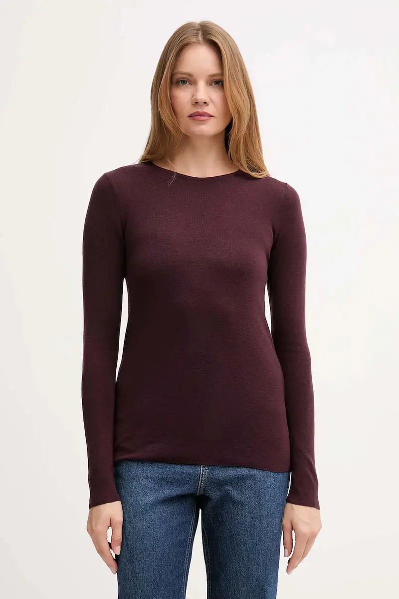 maglione in lana donna colore marrone 168080 Violetto