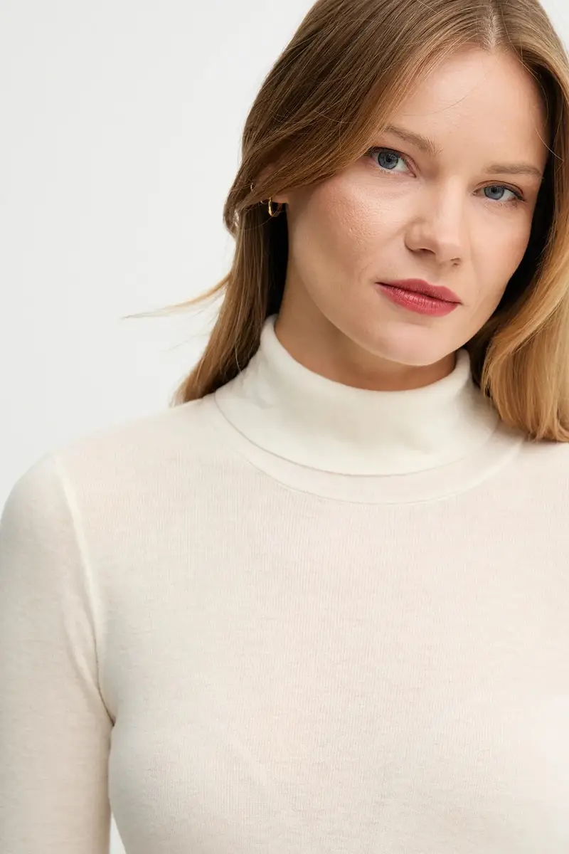 maglione in lana donna colore nero 165910 Beige miniatura 4