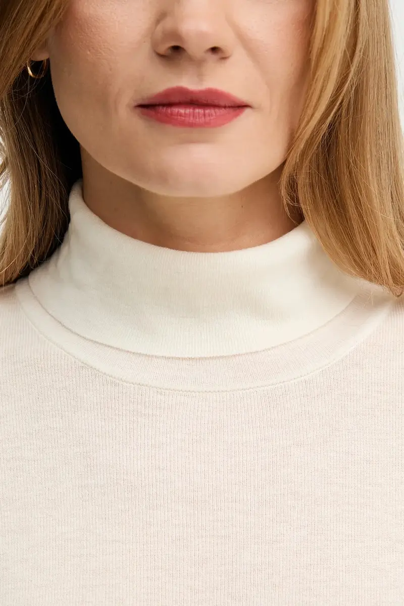 maglione in lana donna colore nero 165910 Beige miniatura 5