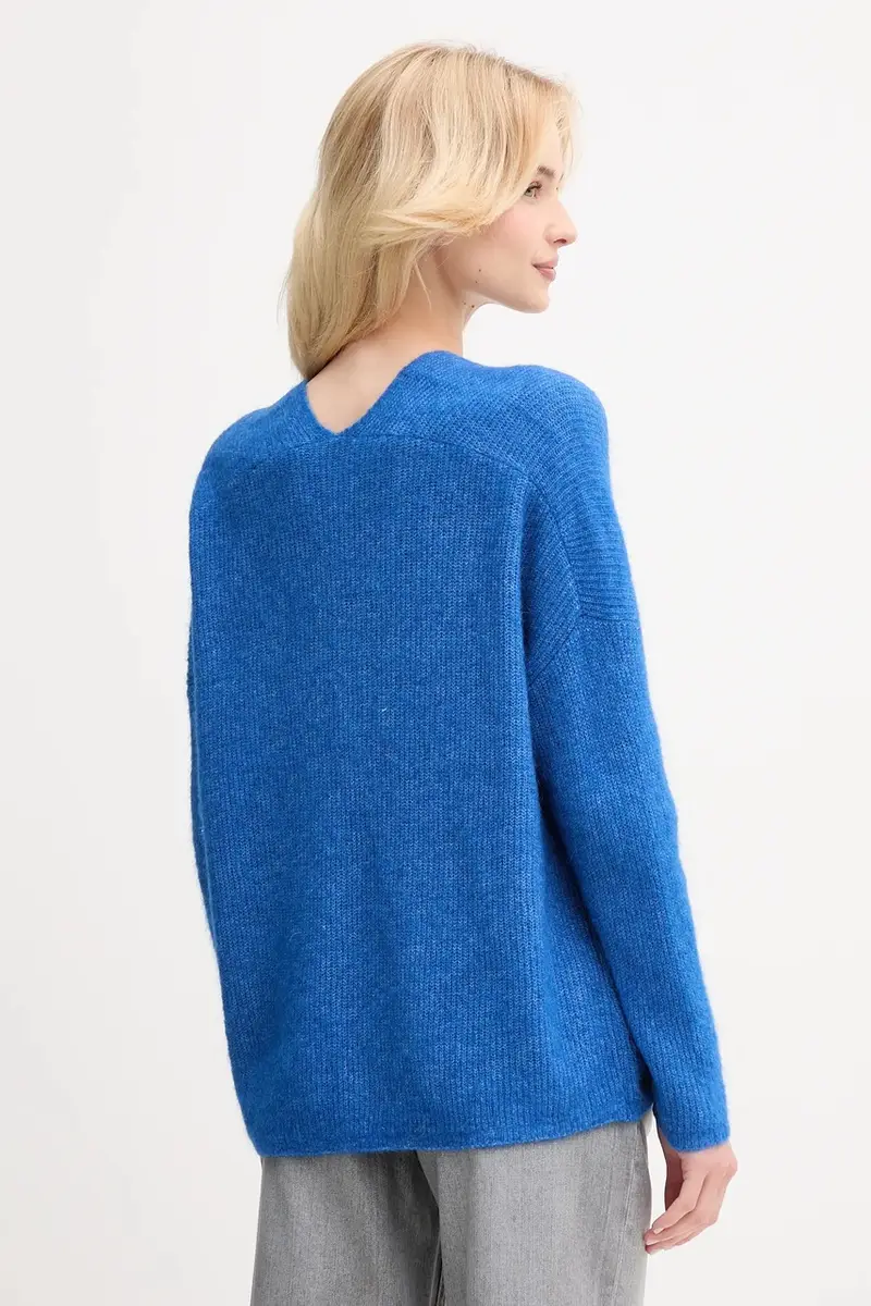 maglione in lana donna colore verde Blu miniatura 3