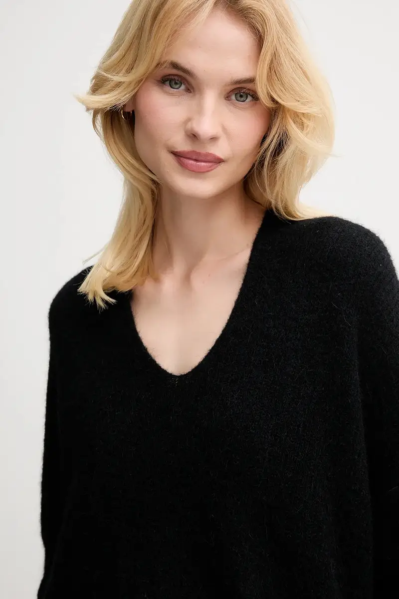 maglione in lana donna colore verde Nero miniatura 4