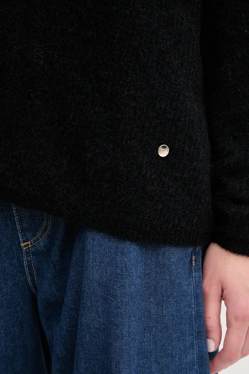 maglione in lana donna colore verde Nero miniatura 5