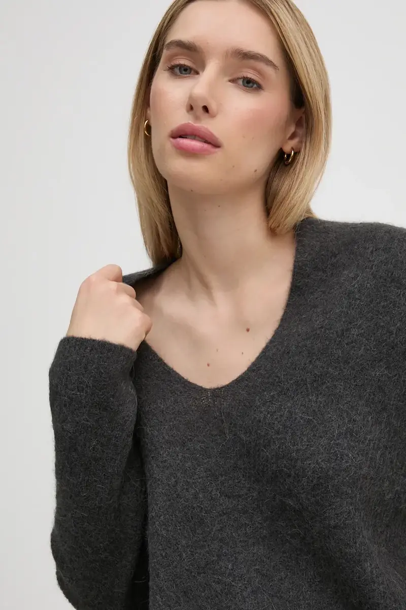 maglione in lana Grigio miniatura 4