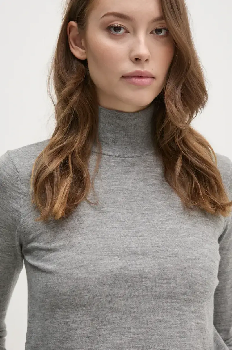 maglione in lana Grigio miniatura 4