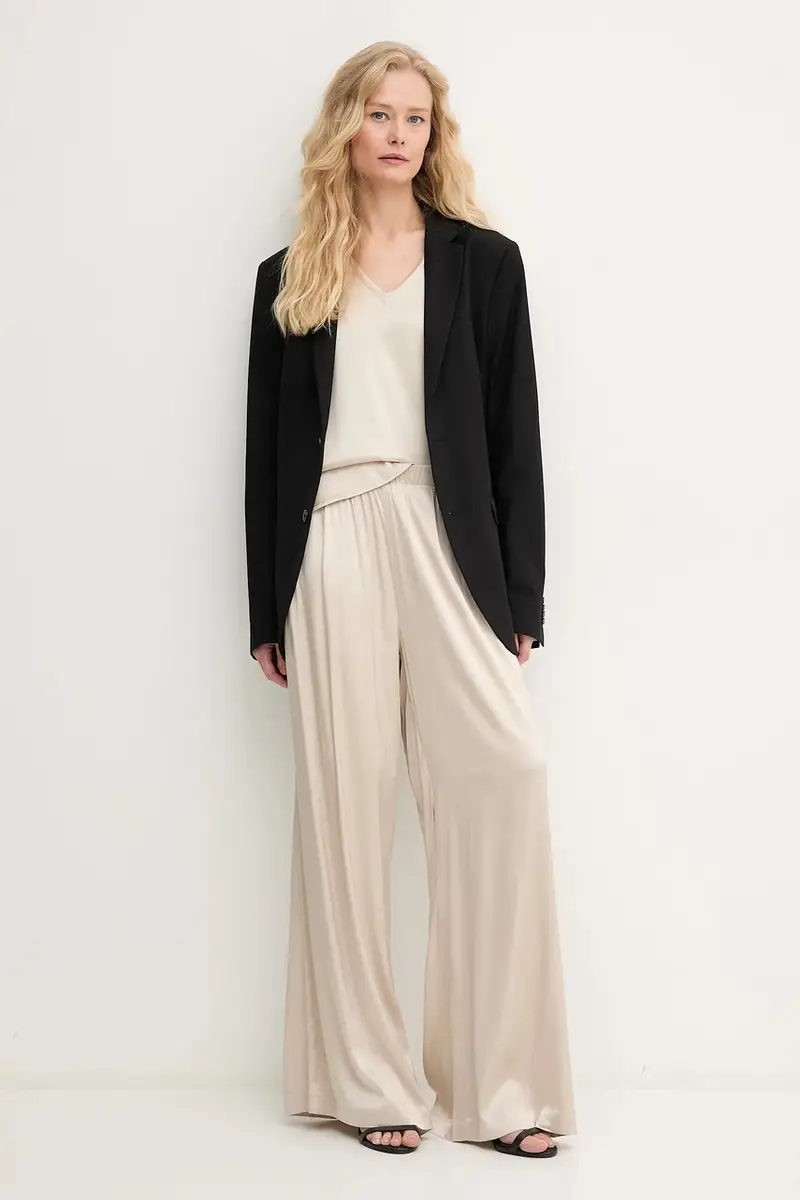 pantaloni donna colore marrone 169340 Beige miniatura 2