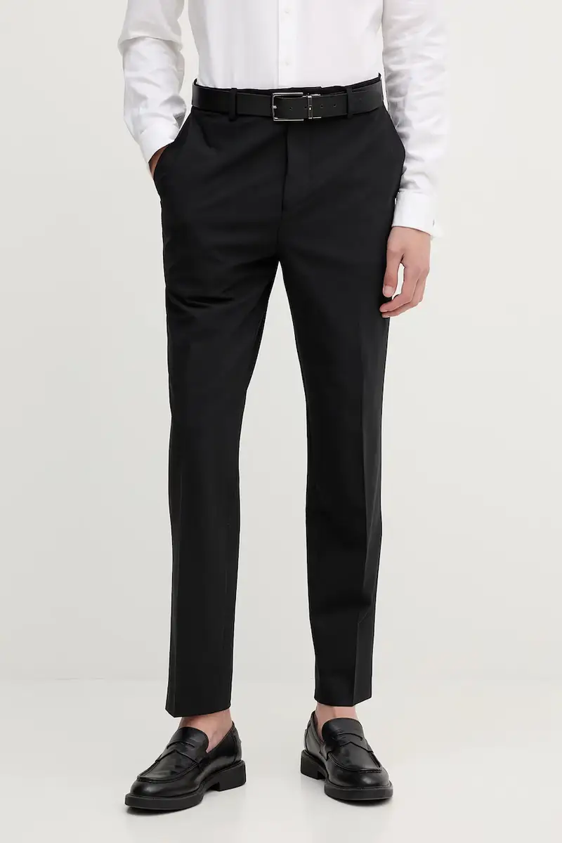 pantaloni in misto lana HUGH colore nero 508680