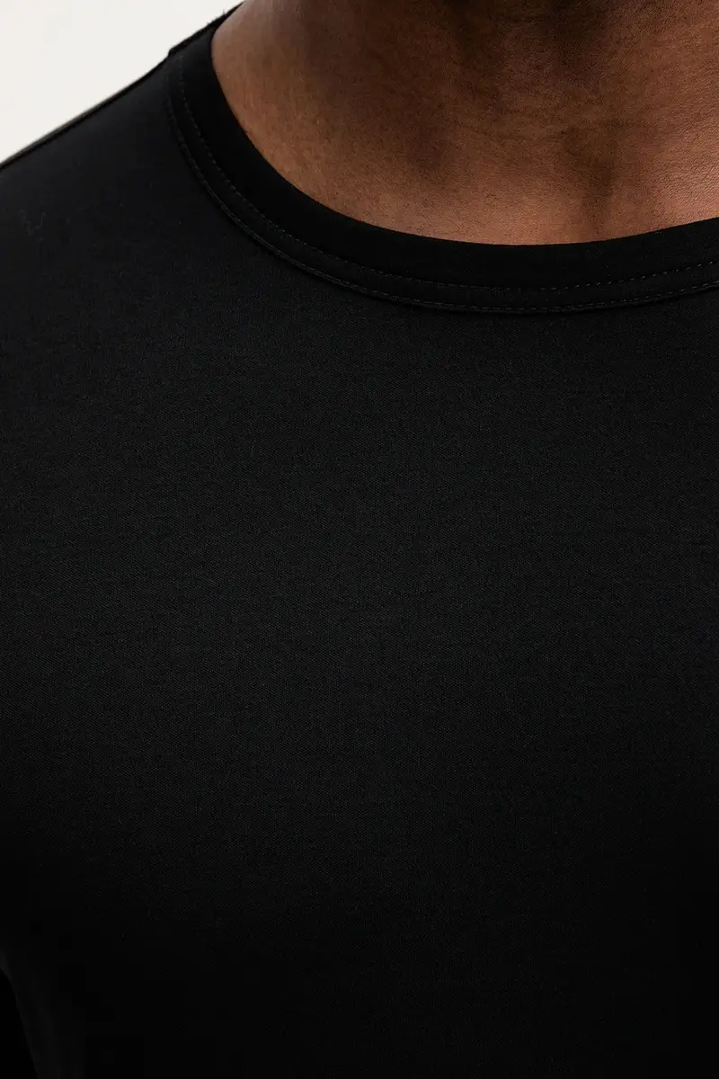 top a maniche lunghe in cotone PERRY colore nero 500430 miniatura 5