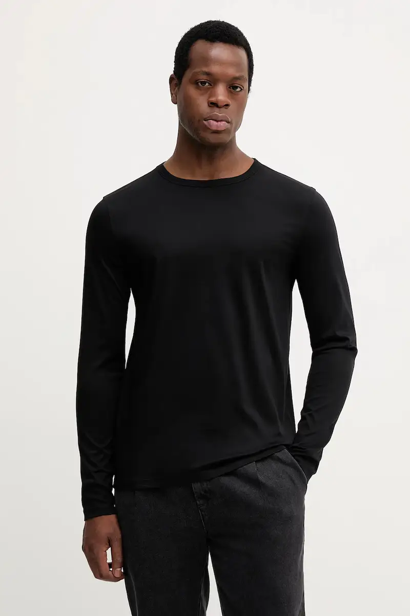 top a maniche lunghe in cotone PERRY colore nero 500430