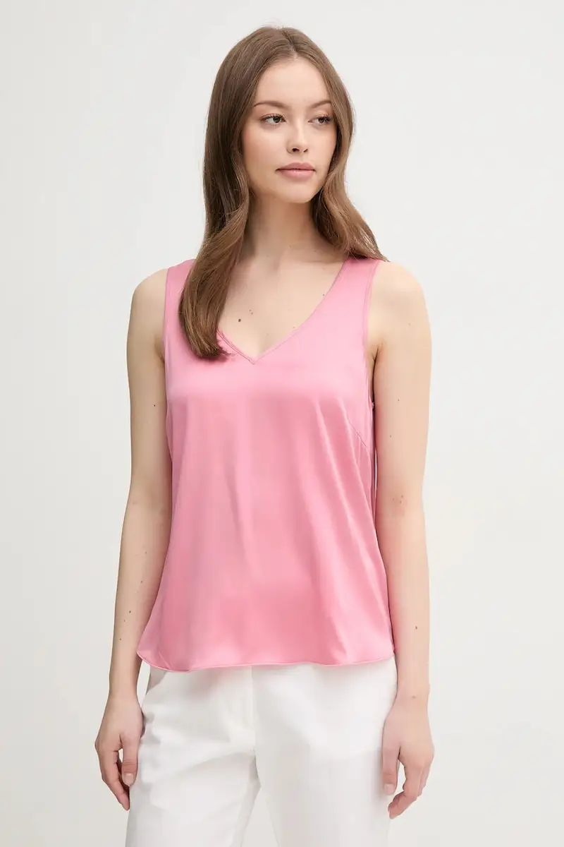 top in seta colore nero Rosa