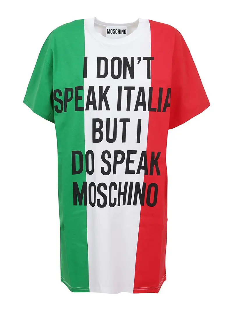 Abito corto Italian Slogan Multicolore