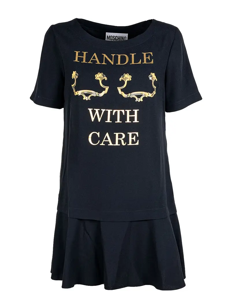 Abito in tessuto tecnico Nero