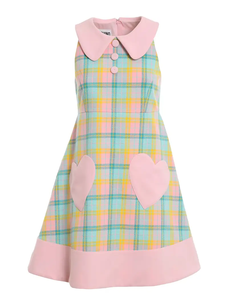 Abito svasato a quadri Multicolore