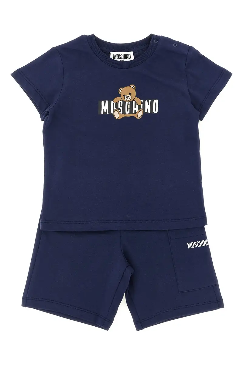 Completo T-Shirt + Bermuda Moschino Teddy Bear Blu