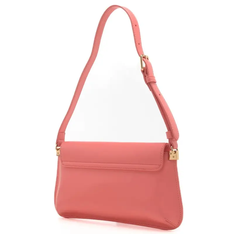 Moschino borsa piatta a spalla da donna con logo lettering corallo miniatura 3