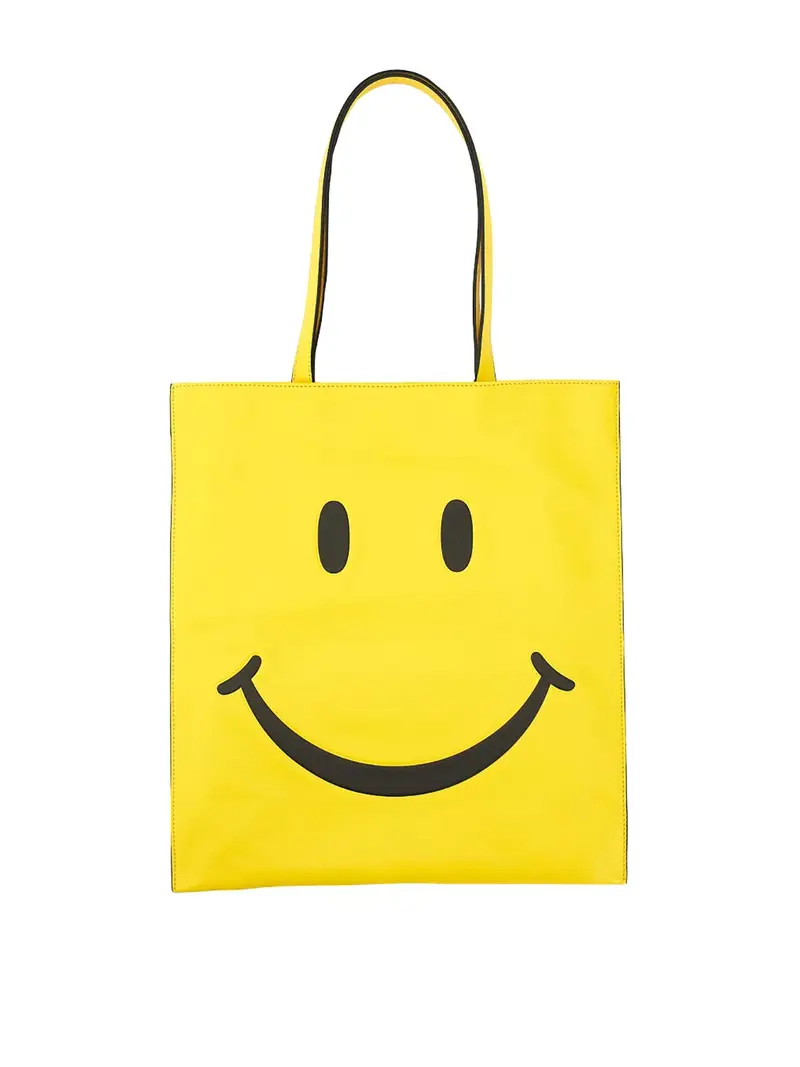 Borsa shopper con faccina Giallo