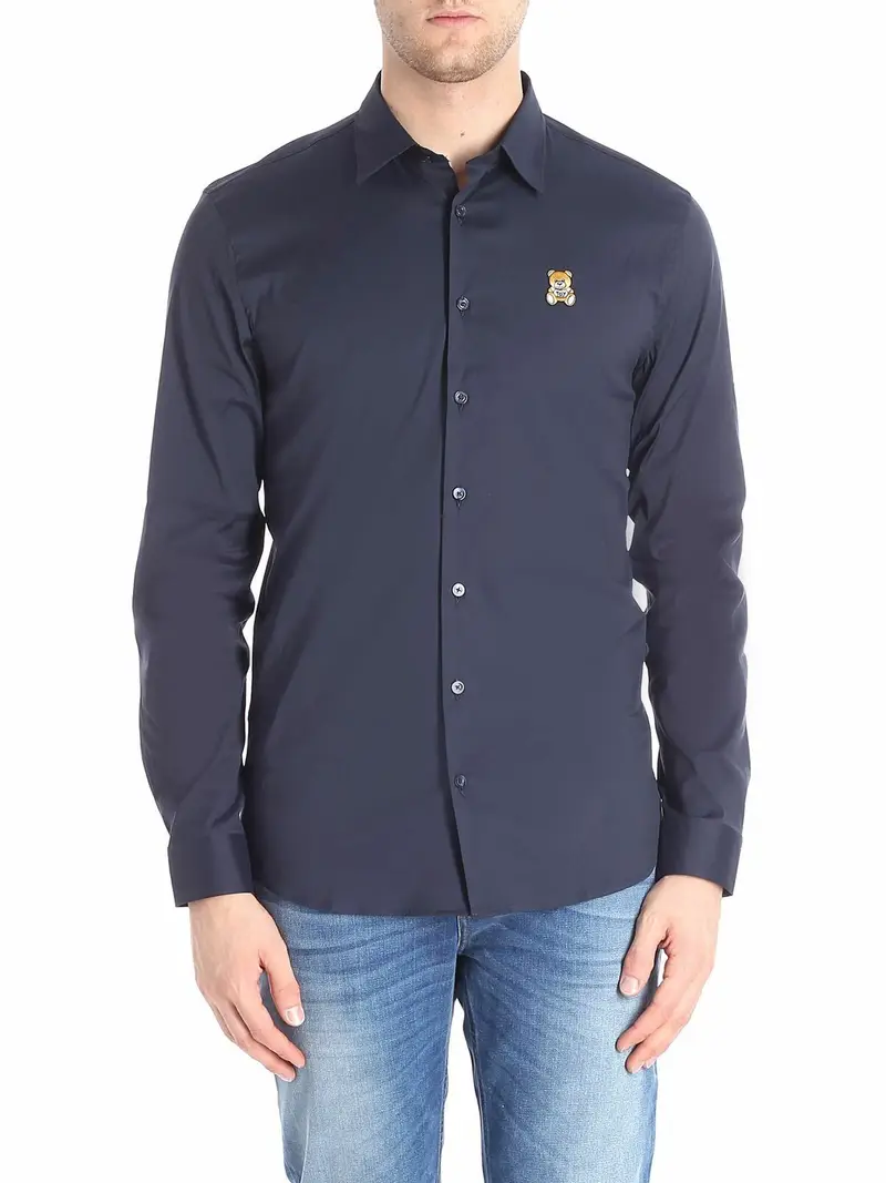 Camicia blu applicazione mini Teddy Bear