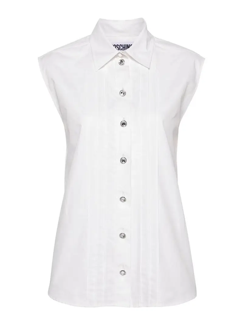 Camicia con dettagli a coste Bianco