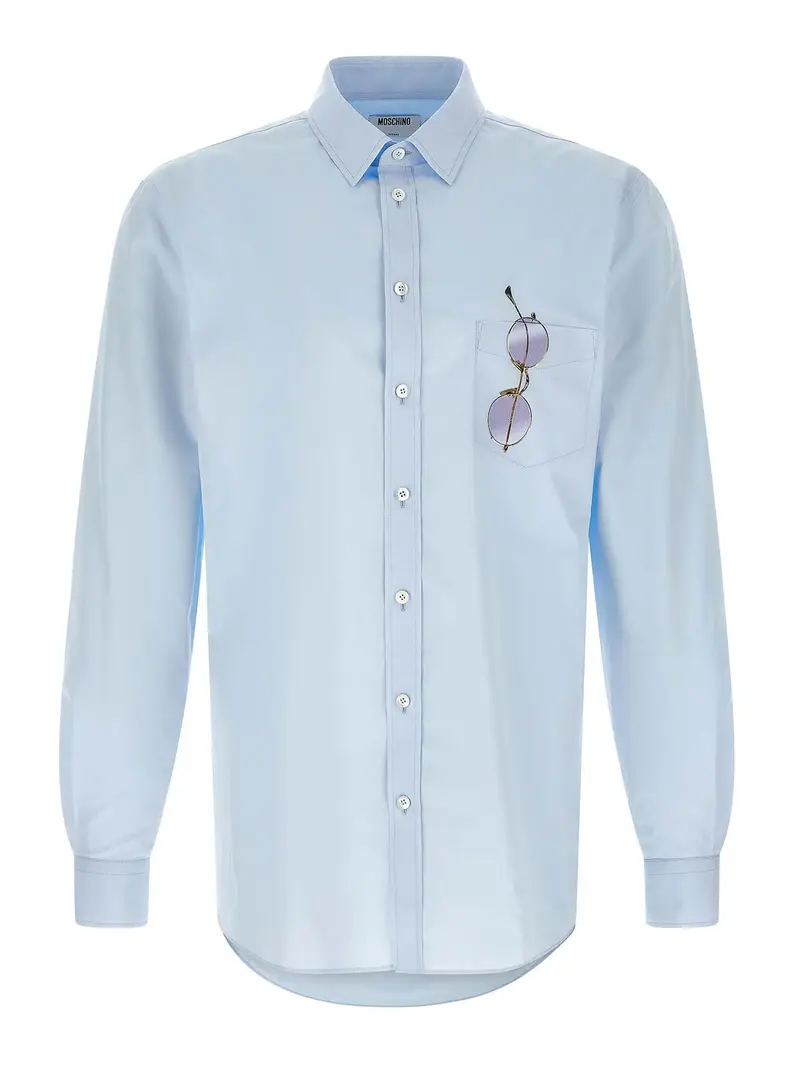 Camicia con stampa Trompe-Lil Azzurro