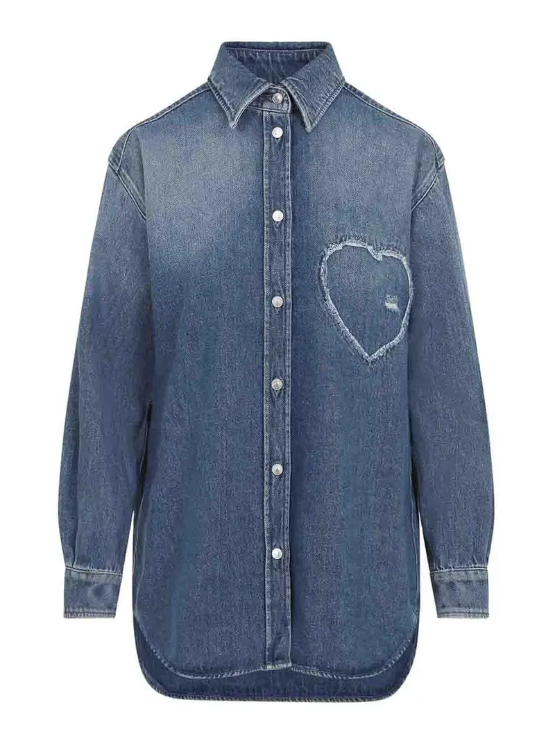 Camicia in denim a cuore Blu