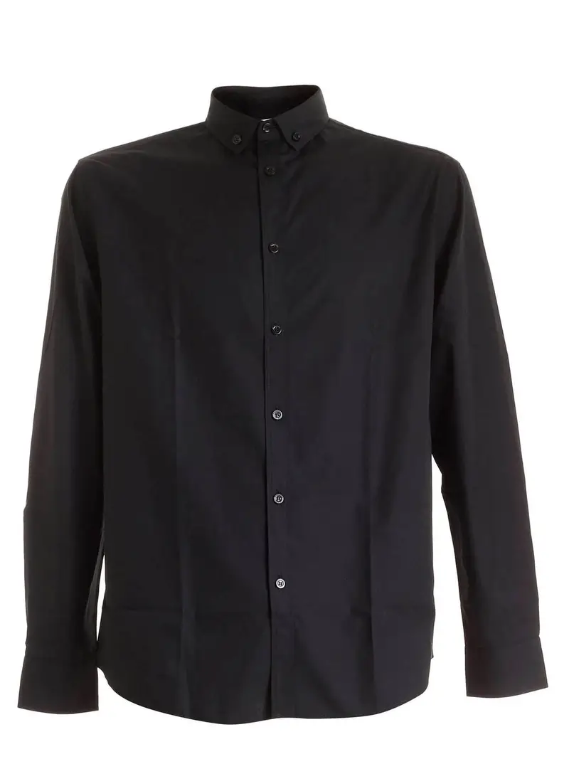 Camicia nera con maxi etichetta Nero